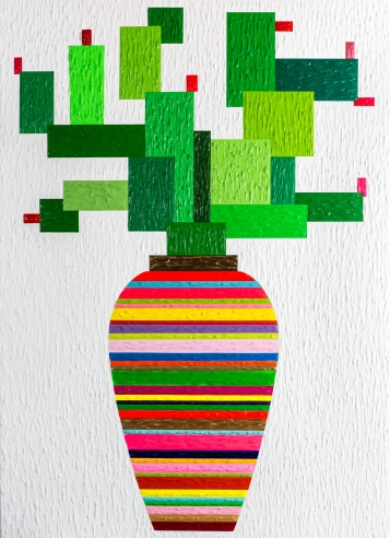 Painting of a Cactus at Zhenya Xia Solo Exhibition