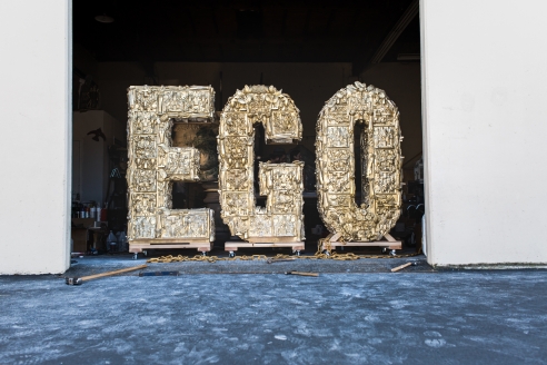 Ego, Monumental Words from If Words Could Speak by Laura Kimpton at Hg Contemporary in Chelsea